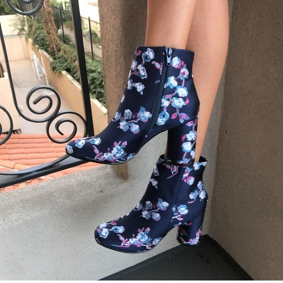 Urban Outfitters Shoes - Urban Outfitters Navy Floral Ankle Boots